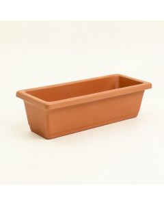 Oak Bluff Empty Railing Planter With Integral Brackets - Terracotta (synthetic illustration; no displayed measurements)