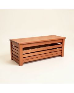Lake Arc Narrow Outdoor Storage Bench (synthetic illustration; no displayed measurements)