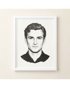 Barak Icon Etched Portrait By Neil Shigley - Graphic Art Print (synthetic illustration; no displayed measurements)