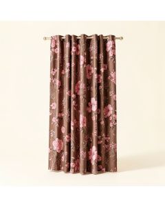 Ellerman Rayon Small Flowers Graphic Print & Text Semi-Sheer Single Curtain Panel (synthetic illustration; no displayed measurements)