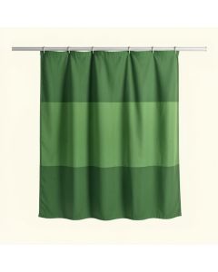 Moss Bend Shower Curtain Hanging Flat From A Plain Rod - Green (synthetic illustration; no displayed measurements)