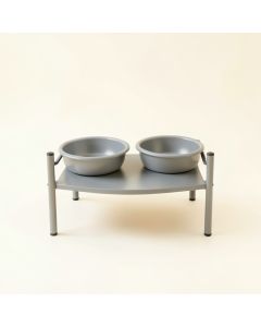 Shore Dale Pet Feeding Stand With Two Plain Empty Bowls - Gray (synthetic illustration; no displayed measurements)