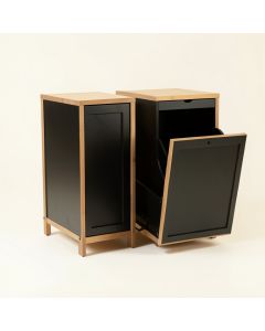Linden Brook Freestanding Pull-Out Hamper Cabinet - Black (synthetic illustration; no displayed measurements)