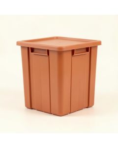 Stone Crest Closed Outdoor Storage Box - Terracotta (synthetic illustration; no displayed measurements)