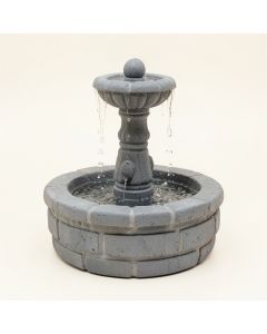 Resin Rainfall In Brick Design Medallion Fountain With Light (synthetic illustration; no displayed measurements)
