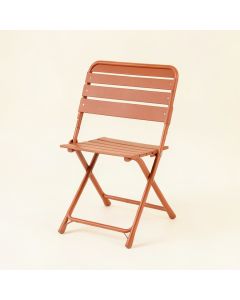 Linden Crest Folding Outdoor Chair - Terracotta (synthetic illustration; no displayed measurements)