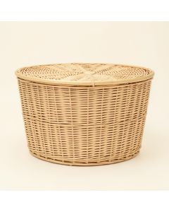 Oval Double Wicker Laundry Hamper (synthetic illustration; no displayed measurements)