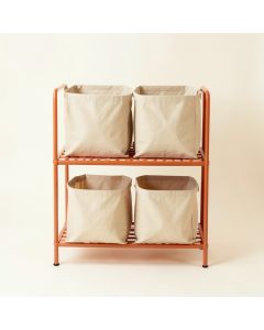 Heath Bend Laundry Sorting Station With Plain Removable Bags - Terracotta (synthetic illustration; no displayed measurements)