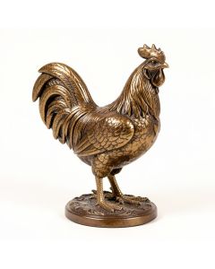 Ebros Country Western Rustic Decorative Rooster Chicken Statue In Bronze Electroplated Resin (synthetic illustration; no displayed measurements)