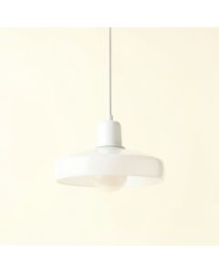 Linden Bluff Pendant Light Suspended From One Plain Cable - White (synthetic illustration; no displayed measurements)