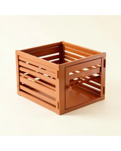 Laurel Bridge Empty Furniture-Style Pet Crate - Terracotta (synthetic illustration; no displayed measurements)