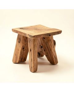Reclaimed Teak End Table (synthetic illustration; no displayed measurements)