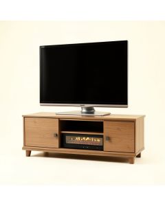 Aubriella Tv Stand For Tvs Up To 65 '' With Electric Fireplace Included (synthetic illustration; no displayed measurements)