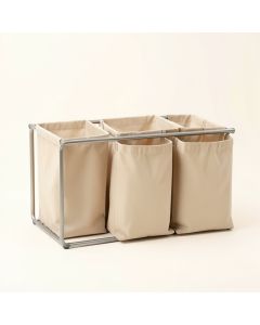 River Bridge Laundry Sorting Station With Plain Removable Bags - Beige (synthetic illustration; no displayed measurements)