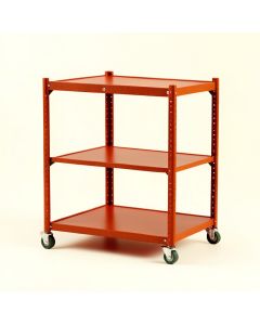 Juniper Bridge Empty Rolling Workshop Cart - Terracotta (synthetic illustration; no displayed measurements)