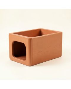 Clay Edge Empty Furniture-Style Litter Enclosure - Terracotta (synthetic illustration; no displayed measurements)