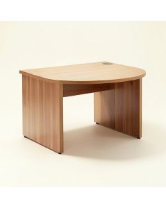 Solid Wood Half-Circle Desk (synthetic illustration; no displayed measurements)