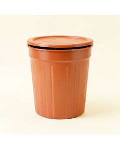 Holly Branch Closed Garden Compost Bin - Terracotta (synthetic illustration; no displayed measurements)