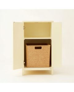 Juniper Crest Freestanding Pull-Out Hamper Cabinet - Cream (synthetic illustration; no displayed measurements)