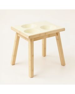 Glen Crossing Pet Feeding Stand With Two Plain Empty Bowls - Cream (synthetic illustration; no displayed measurements)