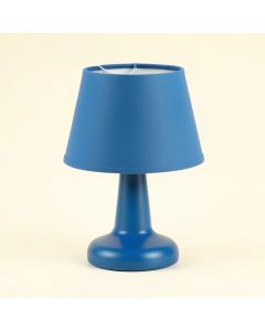 Meadow Arc Table Lamp With A Plain Fabric Shade - Blue (synthetic illustration; no displayed measurements)