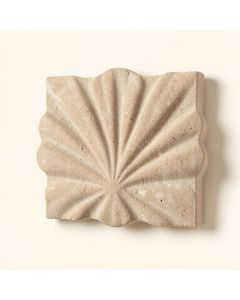6 '' X 6 '' Seastone Cement Scallop Fossil Impression Decorative Accent Tile In Buff (synthetic illustration; no displayed measurements)