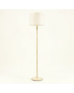 Meadow Bridge Floor Lamp With A Plain Fabric Shade - Cream (synthetic illustration; no displayed measurements)