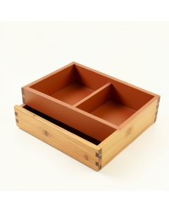 Sage Arc Empty Coffee-Station Organizer - Terracotta (synthetic illustration; no displayed measurements)