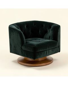 Kiowa 27.19 '' Wide Tufted Velvet Swivel Papasan Chair (synthetic illustration; no displayed measurements)
