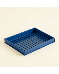 Clay Canyon Empty Under-Desk Cable Tray - Blue (synthetic illustration; no displayed measurements)