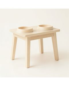 Lake Falls Pet Feeding Stand With Two Plain Empty Bowls - Ivory (synthetic illustration; no displayed measurements)