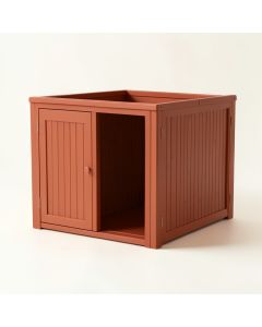 Ridge Bridge Empty Furniture-Style Litter Enclosure - Terracotta (synthetic illustration; no displayed measurements)