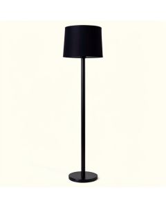Cedar Branch Floor Lamp With A Plain Fabric Shade - Black (synthetic illustration; no displayed measurements)