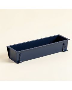 Summit Dale Empty Railing Planter With Integral Brackets - Navy (synthetic illustration; no displayed measurements)