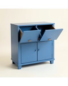 Olive Bluff Freestanding Pull-Out Hamper Cabinet - Blue (synthetic illustration; no displayed measurements)