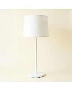 Oak Branch Floor Lamp With A Plain Fabric Shade - White (synthetic illustration; no displayed measurements)