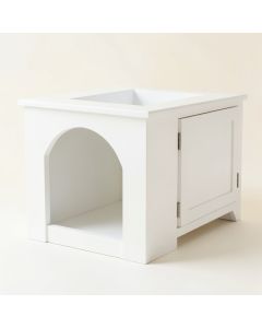 Harbor Crest Empty Furniture-Style Litter Enclosure - White (synthetic illustration; no displayed measurements)