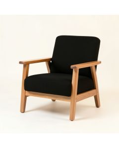 Elm Bend Upholstered Armchair - Black (synthetic illustration; no displayed measurements)