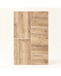 Woodwork 6 '' X 24 '' Porcelain Wood Look Wall & Floor Tile (synthetic illustration; no displayed measurements)