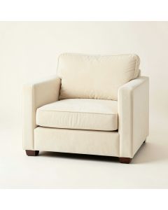 Oak Field Upholstered Armchair - Cream (synthetic illustration; no displayed measurements)