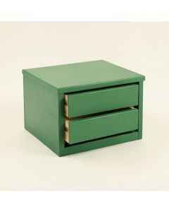 Slate Bluff Small-Parts Storage Drawer Cabinet - Green (synthetic illustration; no displayed measurements)