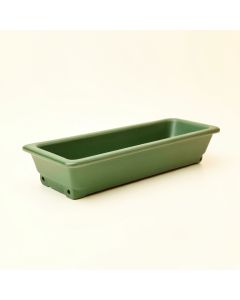 Dune Brook Empty Railing Planter With Integral Brackets - Green (synthetic illustration; no displayed measurements)