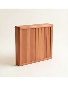 Dawn Crest Narrow Outdoor Storage Bench - Terracotta (synthetic illustration; no displayed measurements)