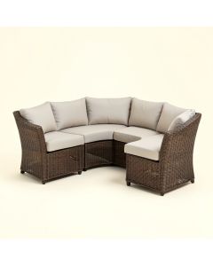 Curved 3 Piece Seating Group With Cushions (synthetic illustration; no displayed measurements)