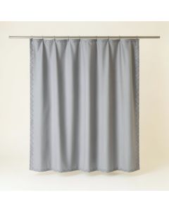 Flint Dell Shower Curtain Hanging Flat From A Plain Rod - Gray (synthetic illustration; no displayed measurements)
