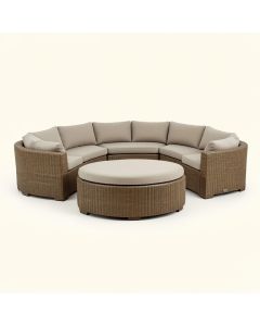 Khadajah Patio Furniture Round Outdoor Sectional Sofa Set Rattan Daybed Sunbed With (synthetic illustration; no displayed measurements)