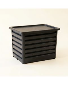 Shore Crest Closed Outdoor Storage Box - Black (synthetic illustration; no displayed measurements)