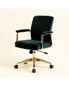 Everly Quinn Ally Velvet Office Chair , Gold Chrome Legs , Gaslift Seat (synthetic illustration; no displayed measurements)