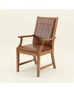 Willeford Slatted High Back Genuine Leather Upholstered Dining Chair (synthetic illustration; no displayed measurements)
