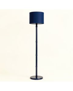 Rowan Bluff Floor Lamp With A Plain Fabric Shade - Navy (synthetic illustration; no displayed measurements)